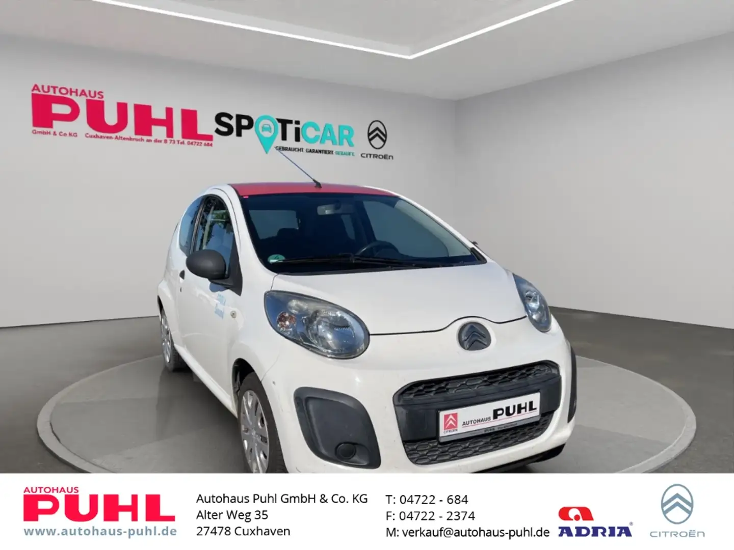 Citroen C1 Advance 1.0 teilb.Rücksb ESP ABS Servo TRC Airb AS Weiß - 1