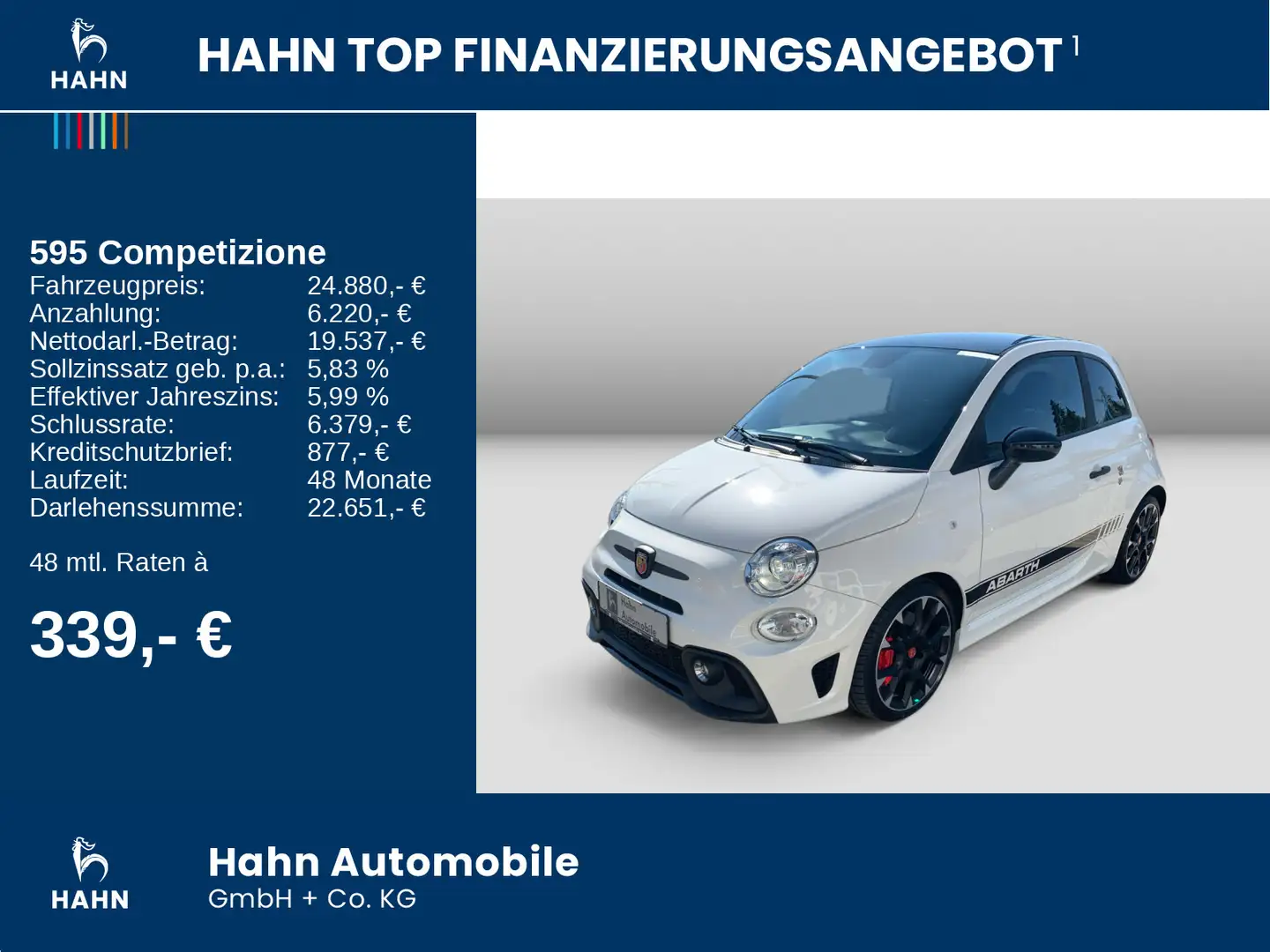 Abarth 595 Competizione 1.4 T-Jet 16V MTA PDC Xen Estet Blanc - 2