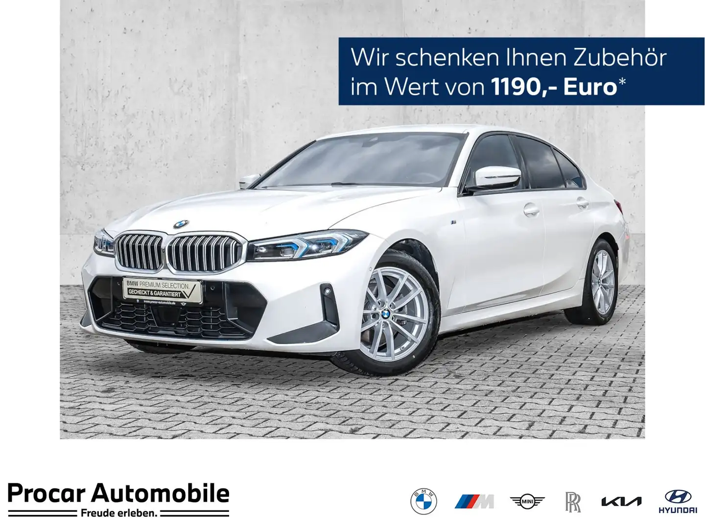 BMW 320 d xDrive Limousine M Sport ACC PA+ HiFi LED DAB Weiß - 1