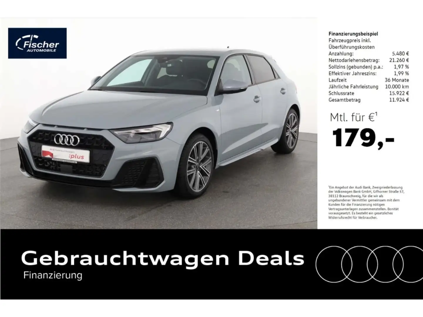 Audi A1 Sportback 30 TFSI S line Silber - 1