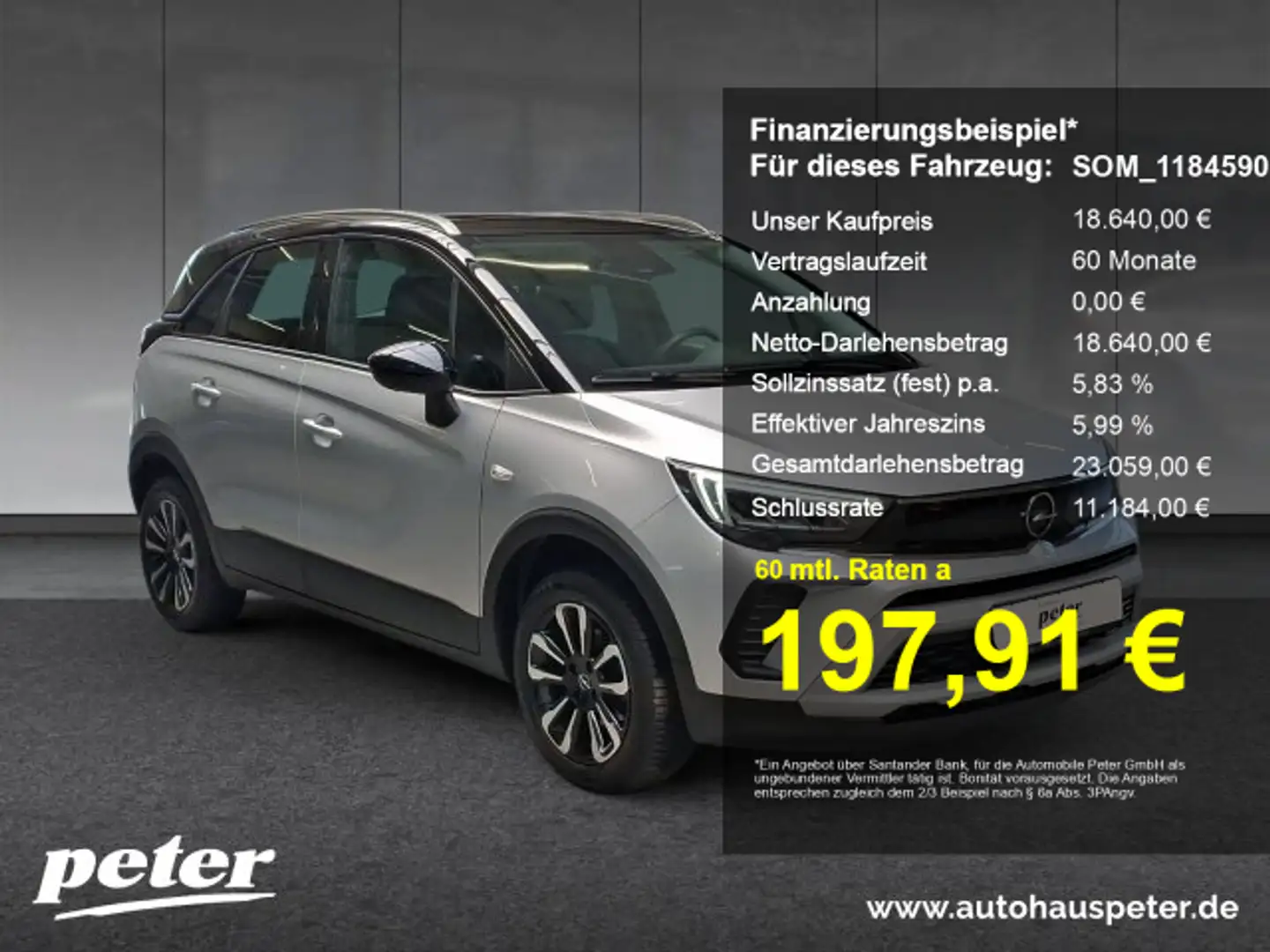 Opel Crossland Crossland 1.2 Turbo Elegance Automatik 130PS Gris - 1
