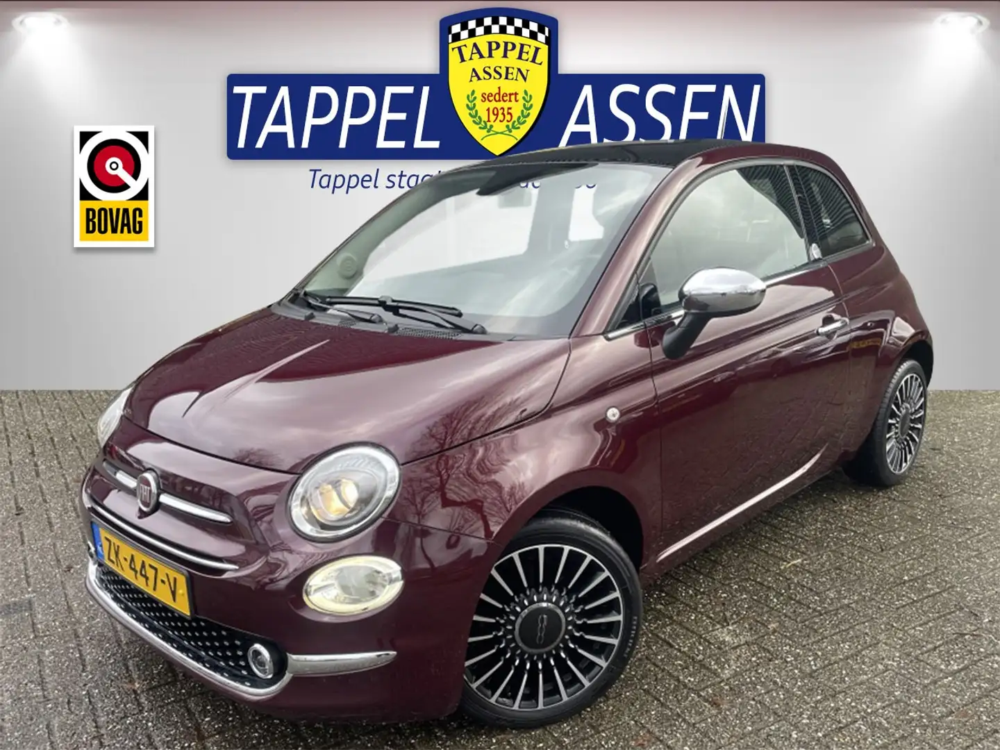 Fiat 500 0.9 TwinAir T 80pk Lounge/ Mirror/ Climate/ Pano d Rood - 1