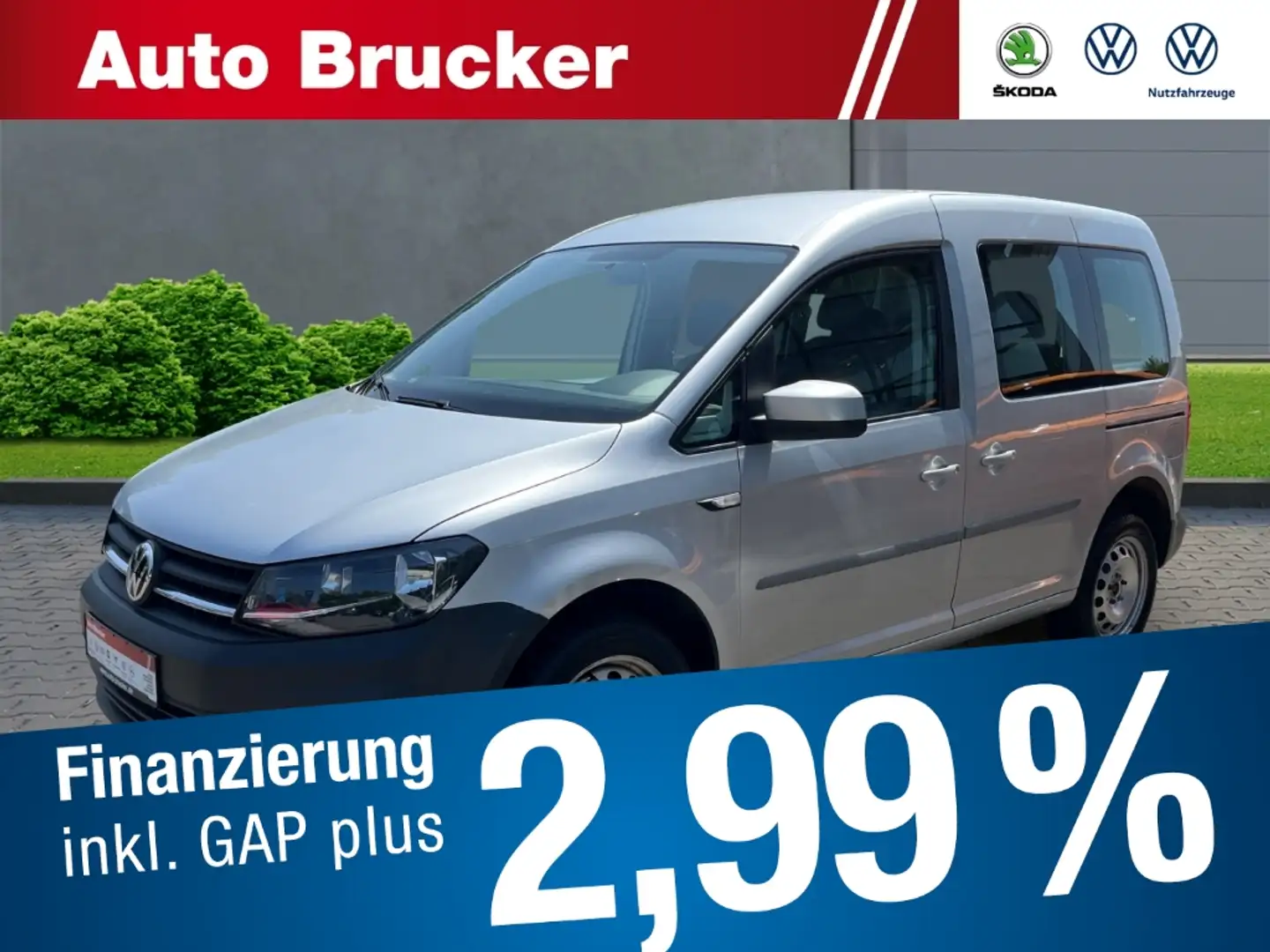 Volkswagen Caddy PKW Trendline 4Motion 2.0 TDI Navi+2-Zonen-Klimaau Argent - 1