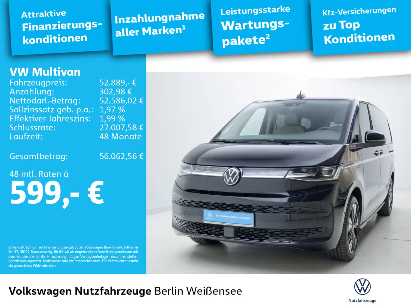Volkswagen T7 Multivan T7 Multivan 2.0 TSI Style*LR*DSG*APP*PDC*LED*PAN Schwarz - 2