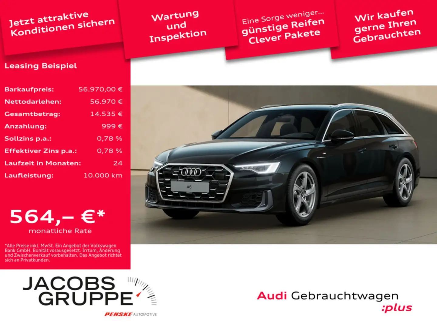 Audi A6 Avant 50 TDI quattro S line Navi*Matrix*R-Kamera * Schwarz - 1