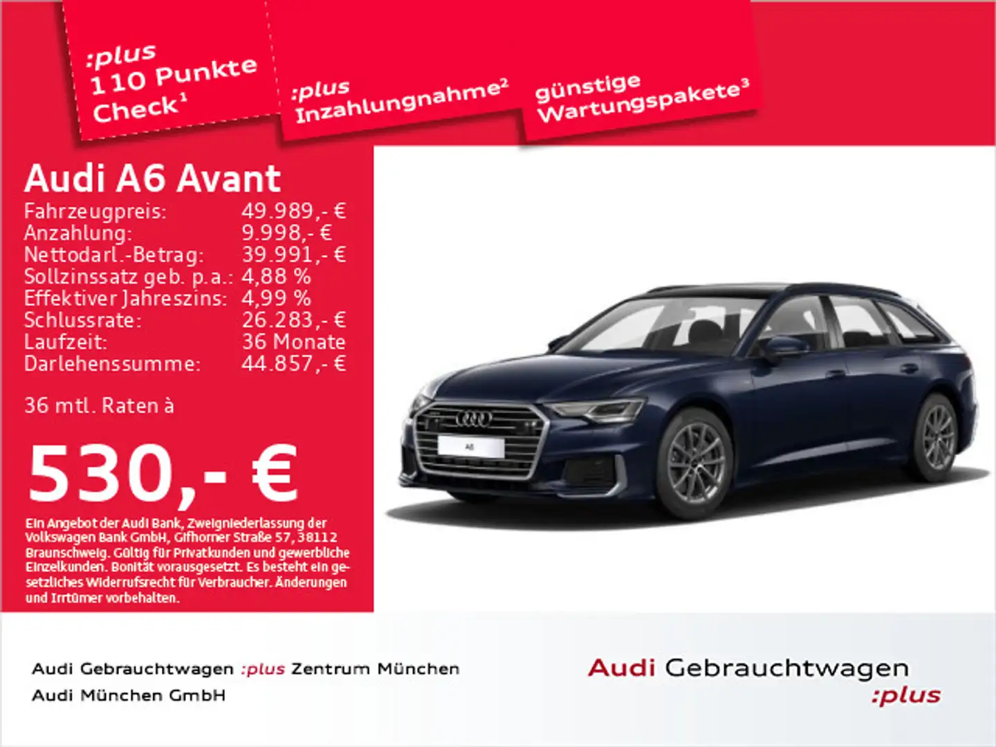 Audi A6 50 TDI qu. S line Pano/HuD/ACC Blau - 1
