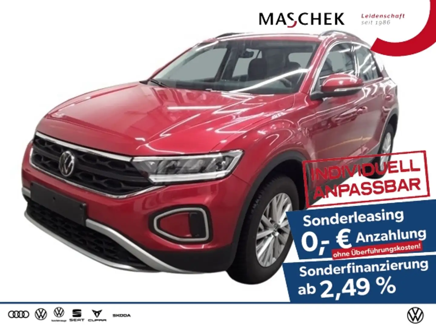Volkswagen T-Roc Life 1.0 TSI 5J Garantie Standh Navi Sitzh Parkass Rouge - 1