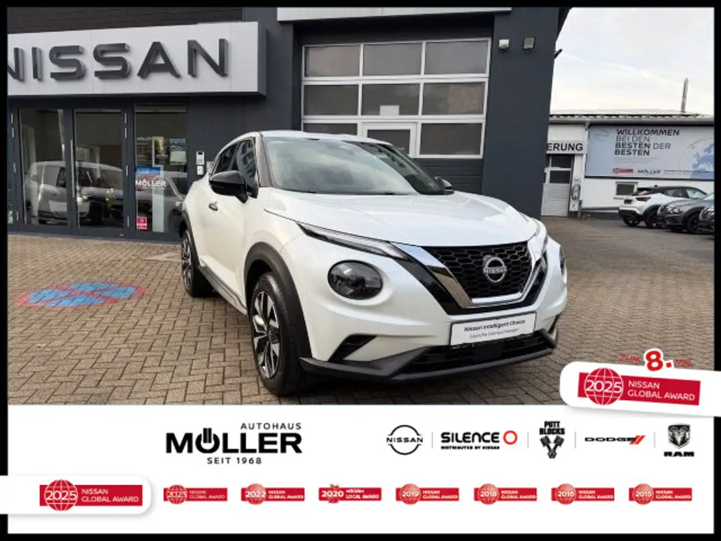Nissan Juke 1.0 DIG-T Acenta Navi Kamera LED SH AAC CP Weiß - 1