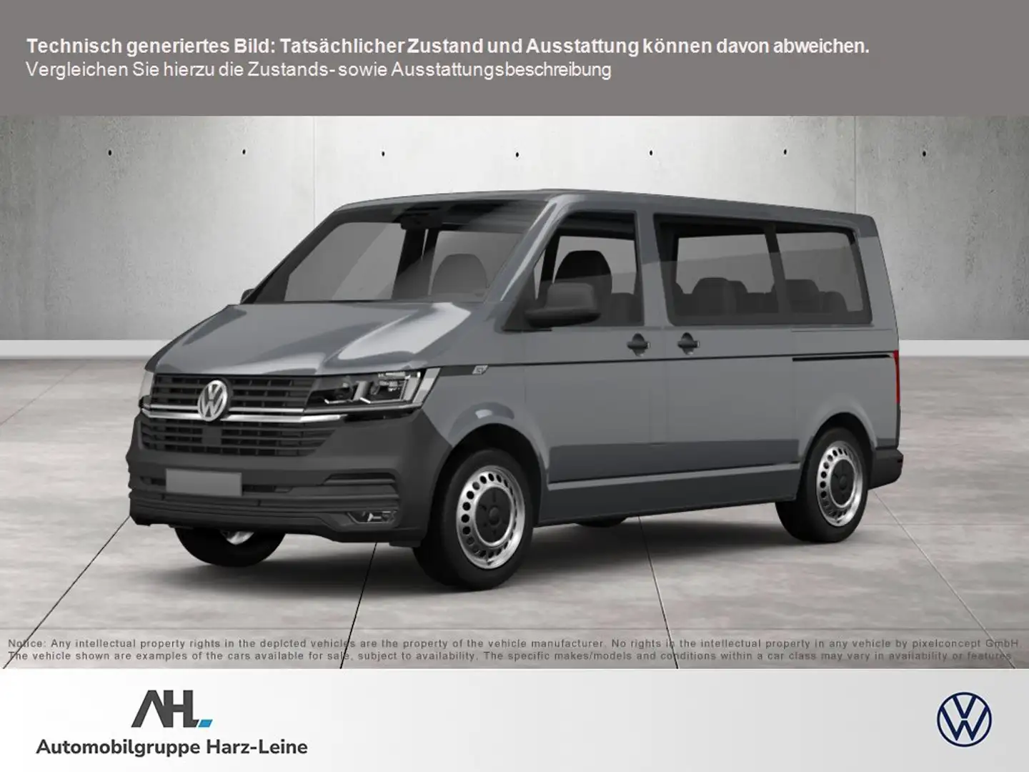 Volkswagen T6.1 Kombi 2.0 TDI KR Klima Navi AHK 9-Sitzer RFK Grau - 1
