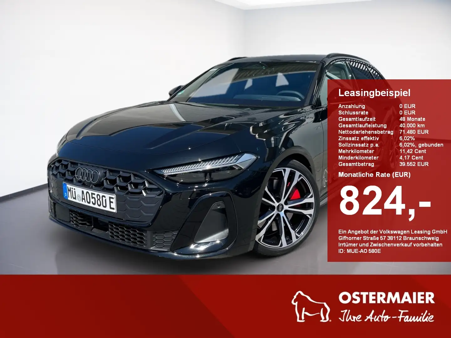 Audi A5 Avant e-hybrid quattro 367PS S tronic AHK.PANO.PDC Schwarz - 1