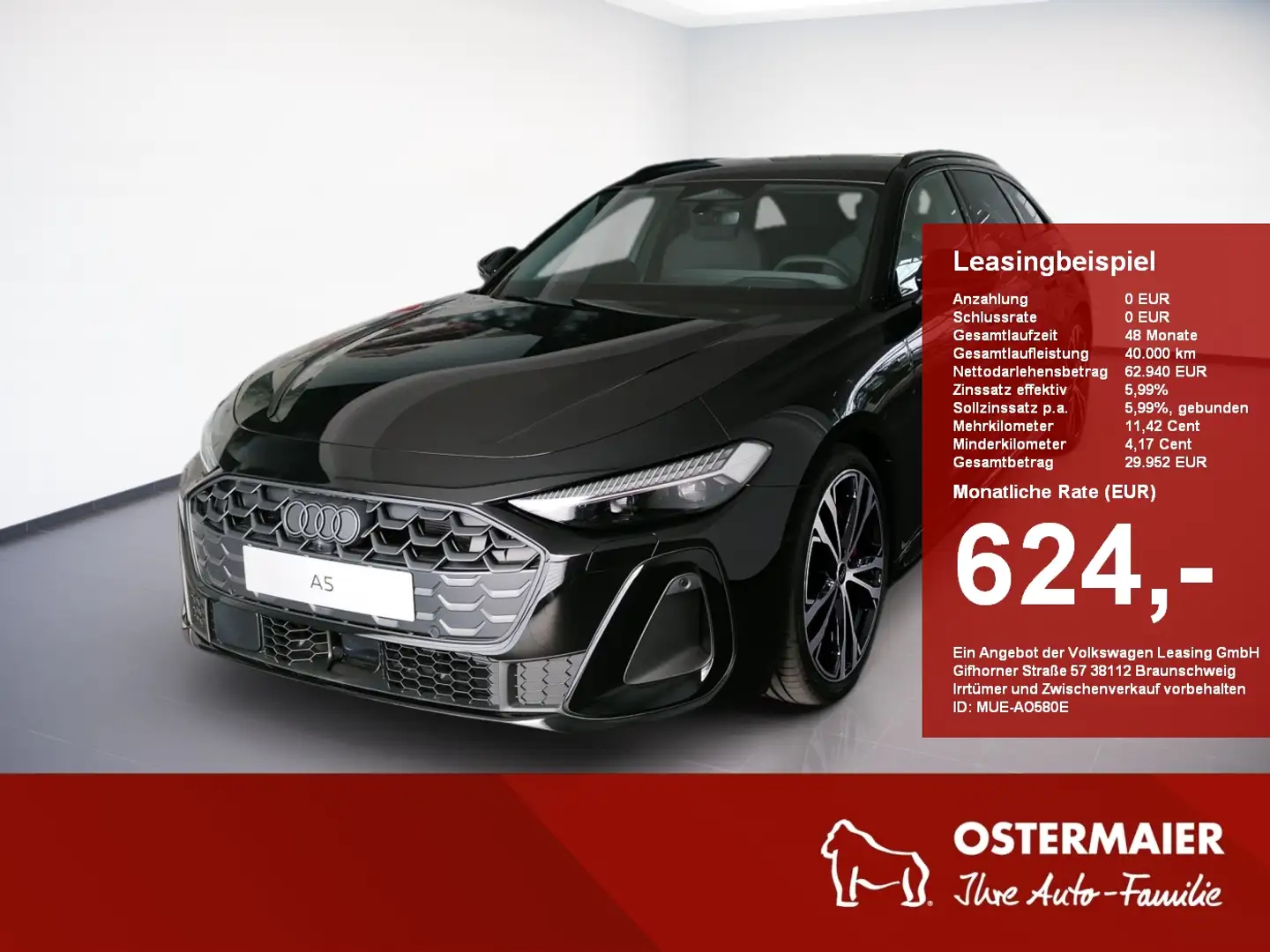 Audi A5 Avant e-hybrid quattro 367PS S tronic AHK.PANO.PDC Schwarz - 1