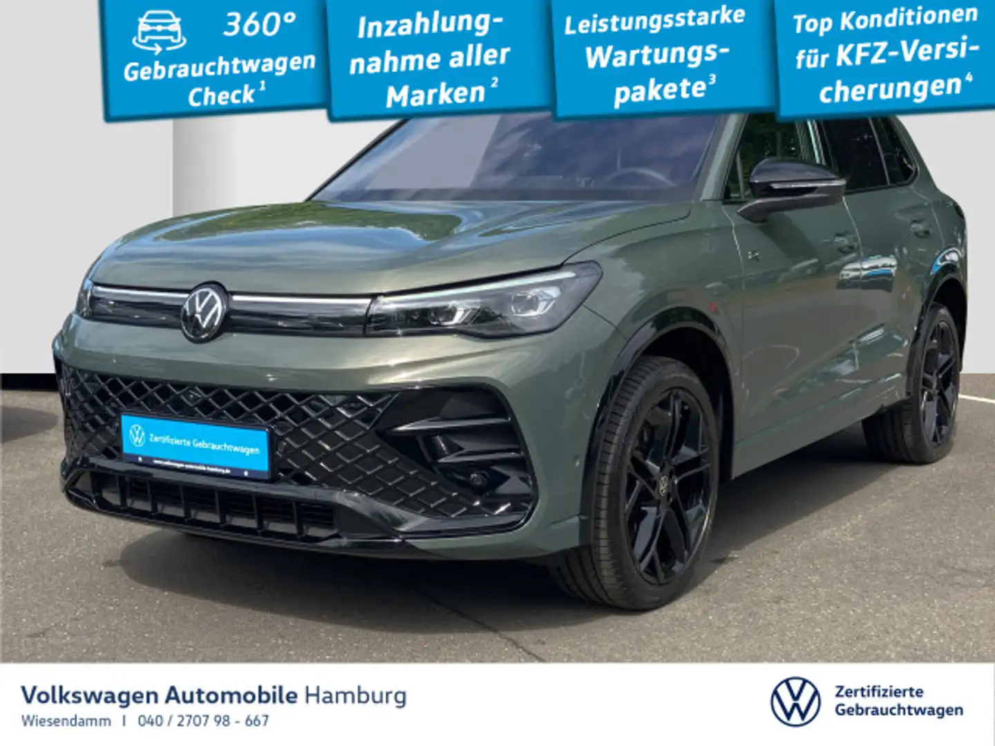 Volkswagen Tiguan R-Line 2.0 TDI DSG 4M PANO/STANDHZG./AHK Grün - 1