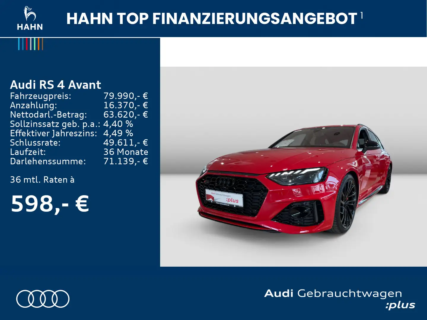 Audi RS4 2.9TFSI quat Tiptrc HUD Pano 360° B+O Rot - 2