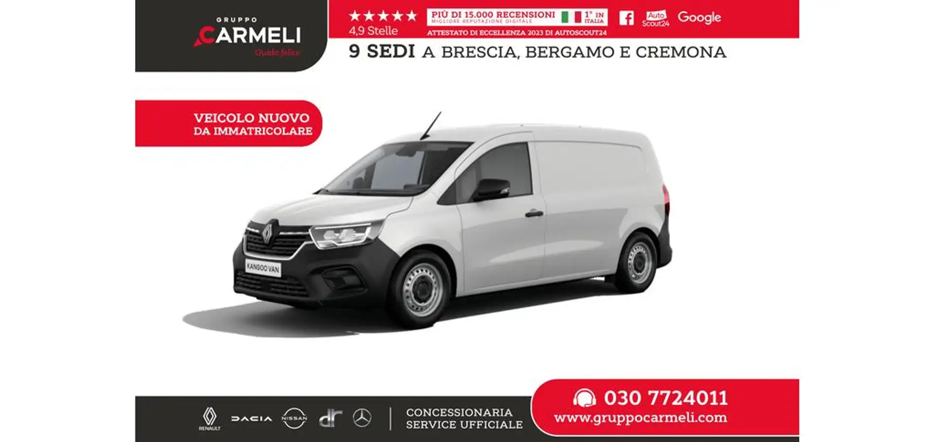 Renault Kangoo van 1.5 Blue dci 95cv L2 my24 -AUTOCARRO-IVA Bianco - 1