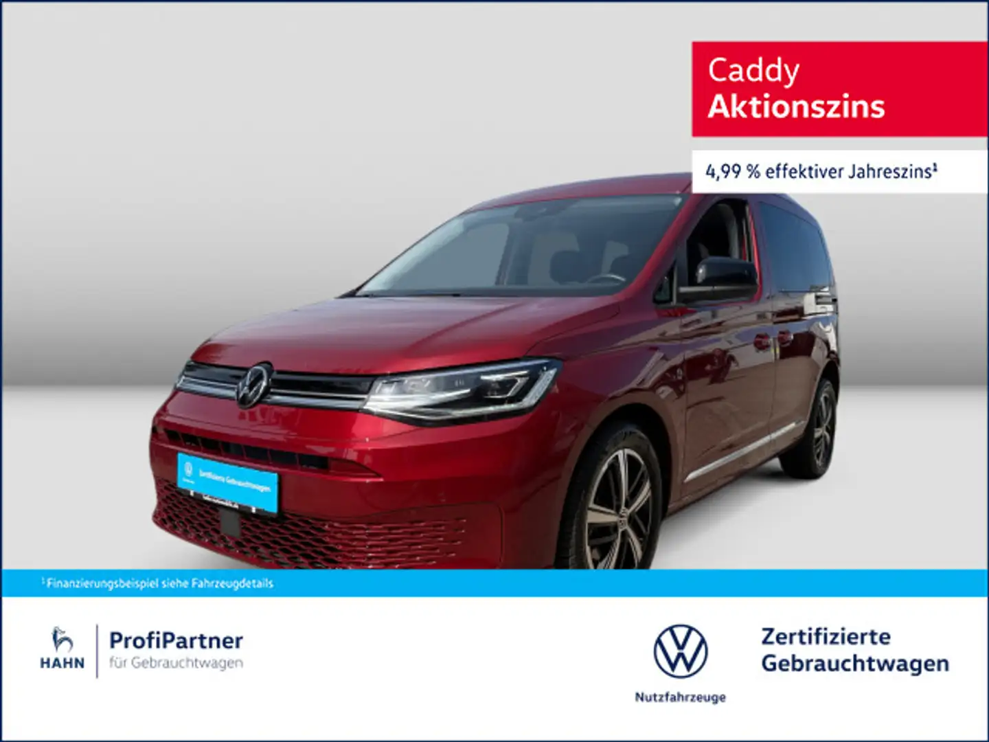 Volkswagen Caddy Style 1.5TSI 85KW DSG LED NAVI Rood - 1