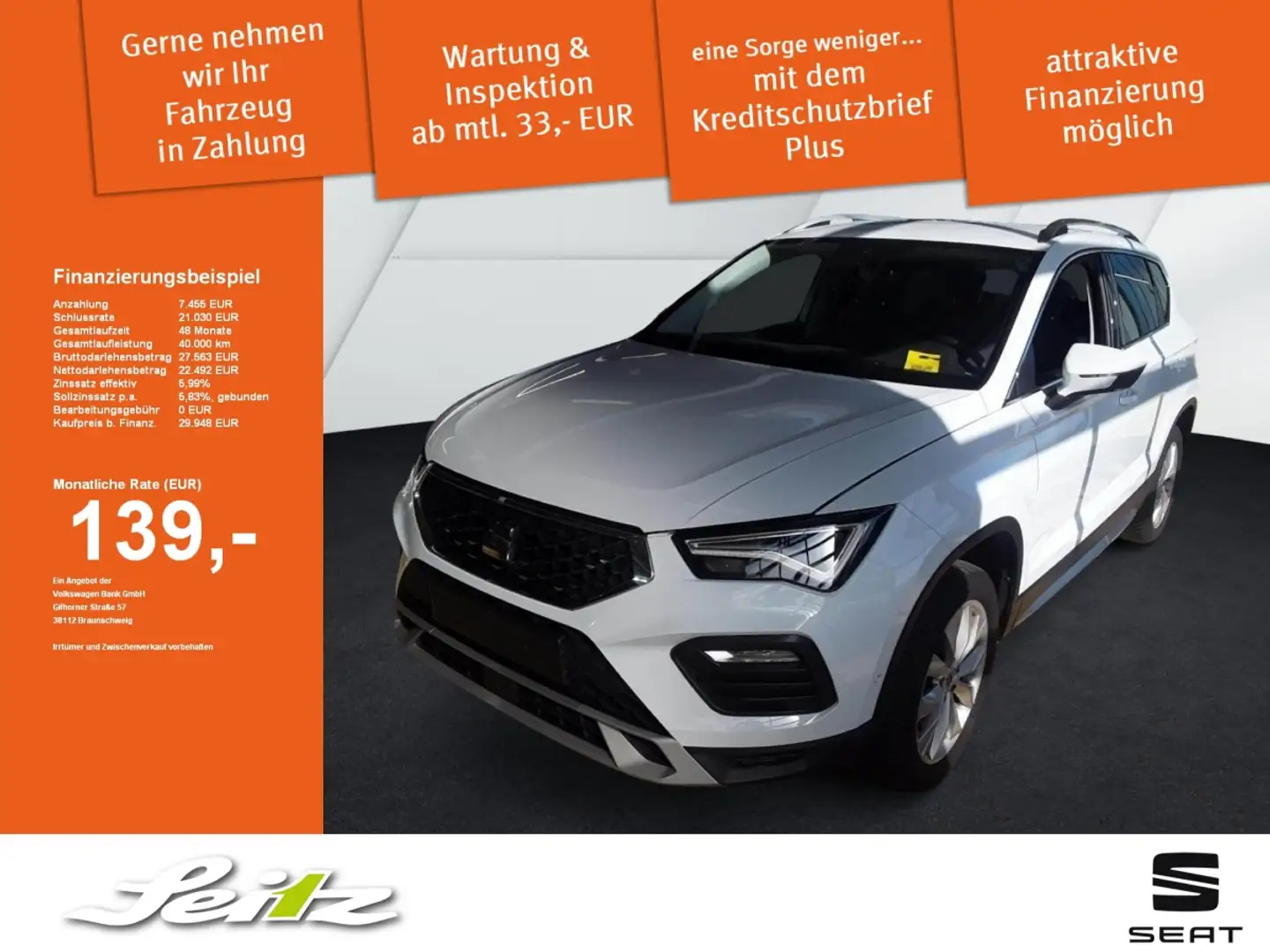 SEAT Ateca 1.5 TSI Xperience *AHK*KAMERA*NAVI*LED* Blanc - 1