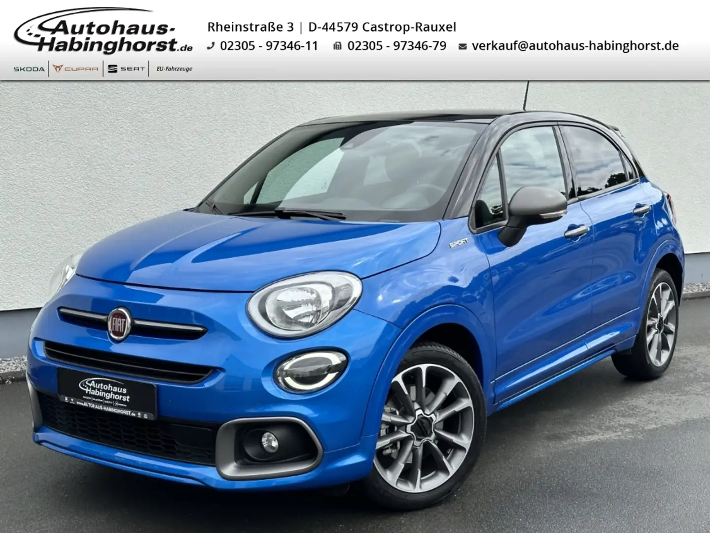 Fiat 500X 1.3 GSE DCT Sport 110kW Nav Pano PDC 18Alu Cam Blau - 1
