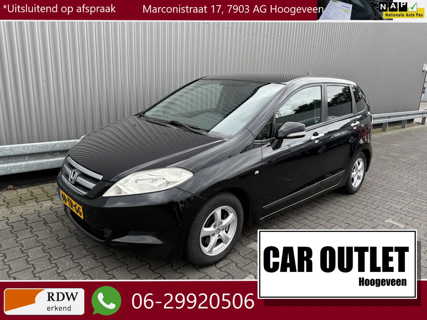 Honda FR-V 1.7i 6p. Clima, LM, Trekh, – Inruil Mogelijk – Zwart - 1