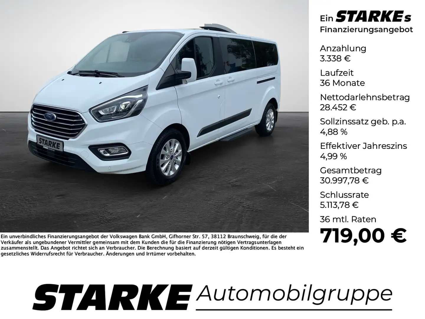 Ford Tourneo Custom Kombi 2.0 TDCi Autom. 320 L2 Trend Bianco - 1