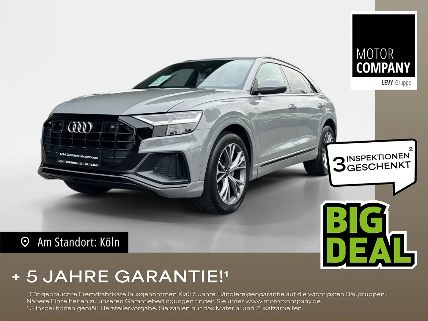 Audi Q8 50 3.0 TDI quattro Panorama+LED+Navi+360°R.Kam Grau - 1