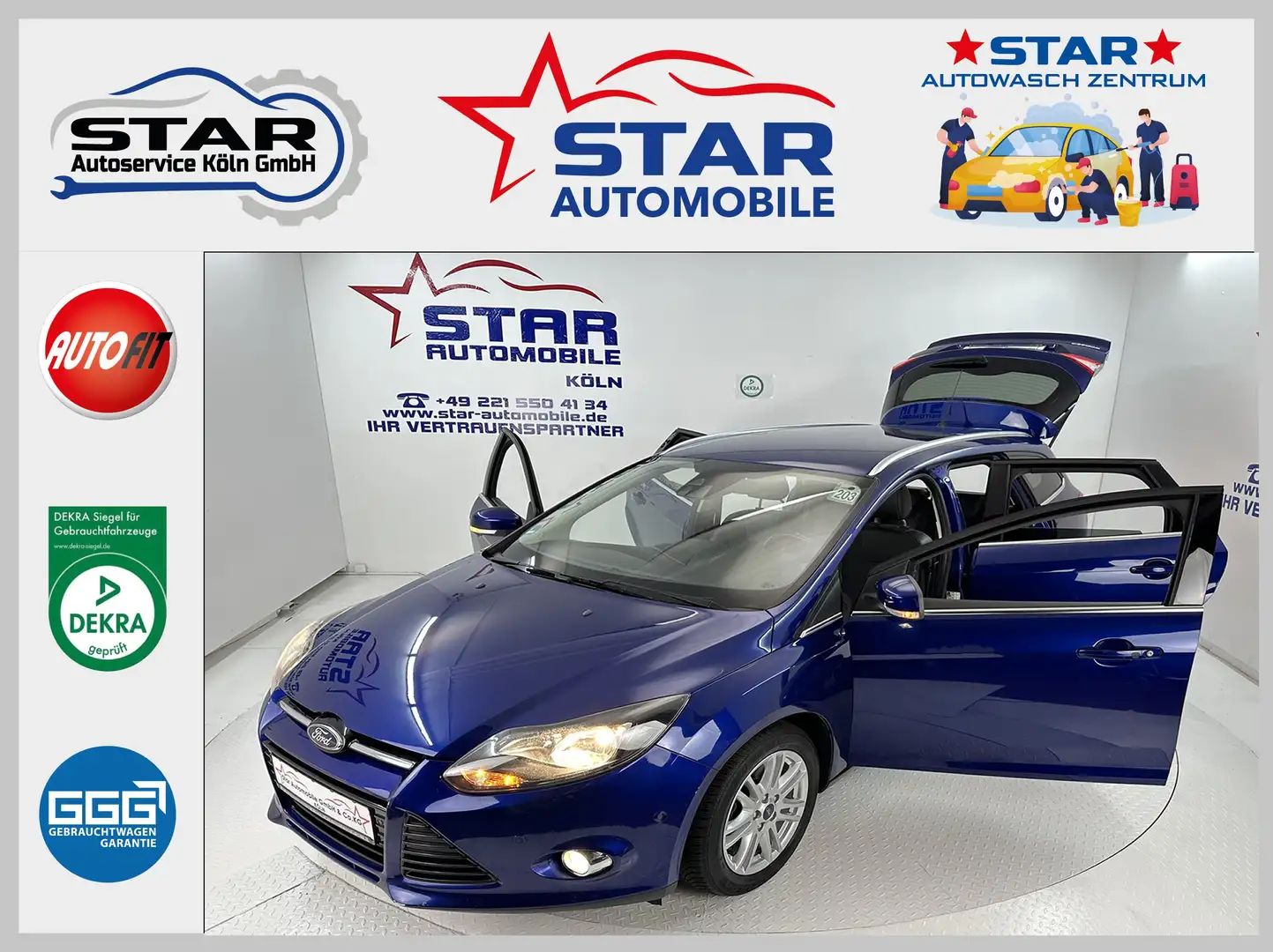 Ford Focus Focus Tur. Titanium-X  Automatik 2,0TDCi- 103 kW Blau - 1