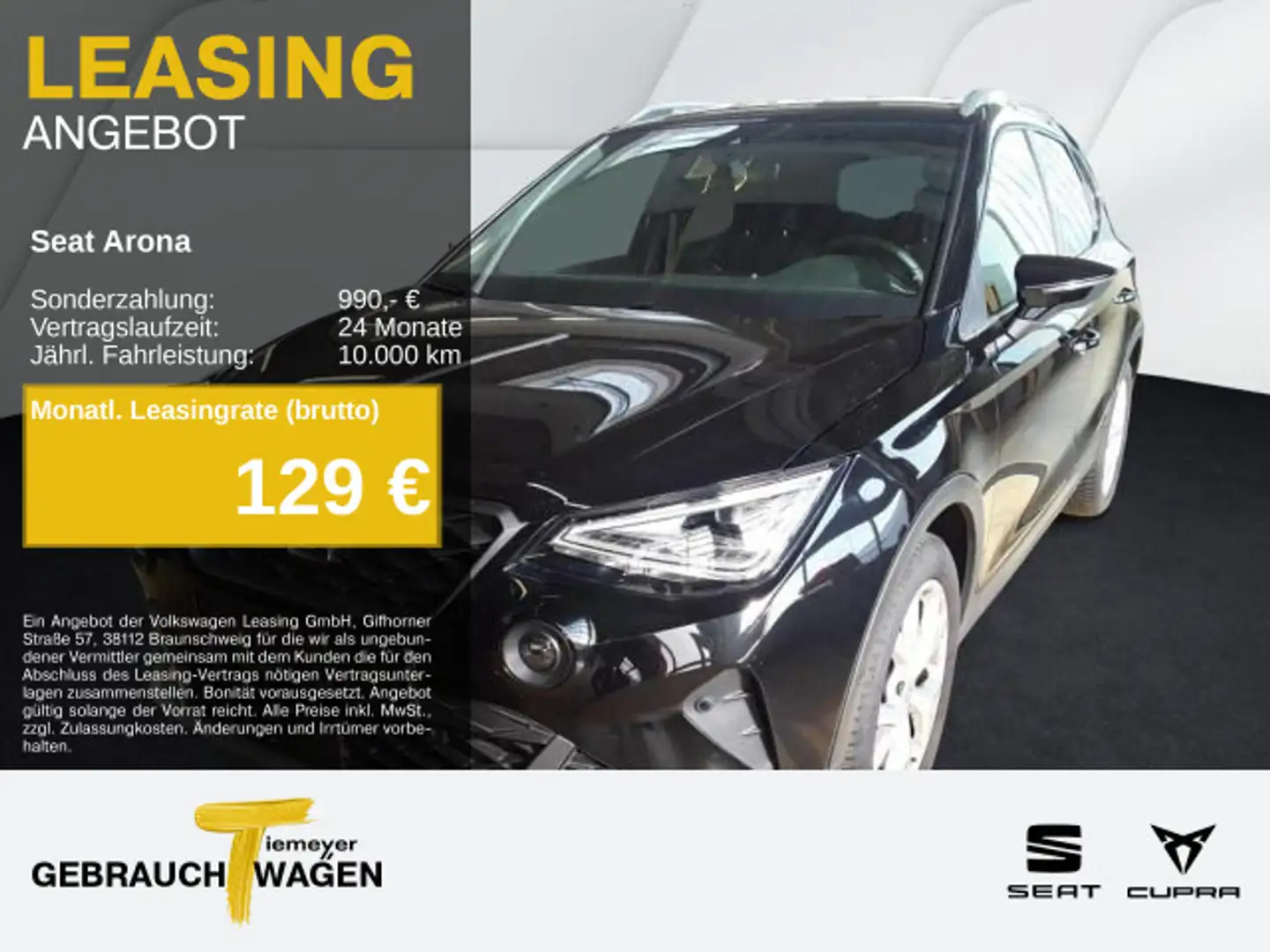 SEAT Arona 1.0 TSI DSG FR KAMERA SIDE-ASSIST LED NAVI Schwarz - 1