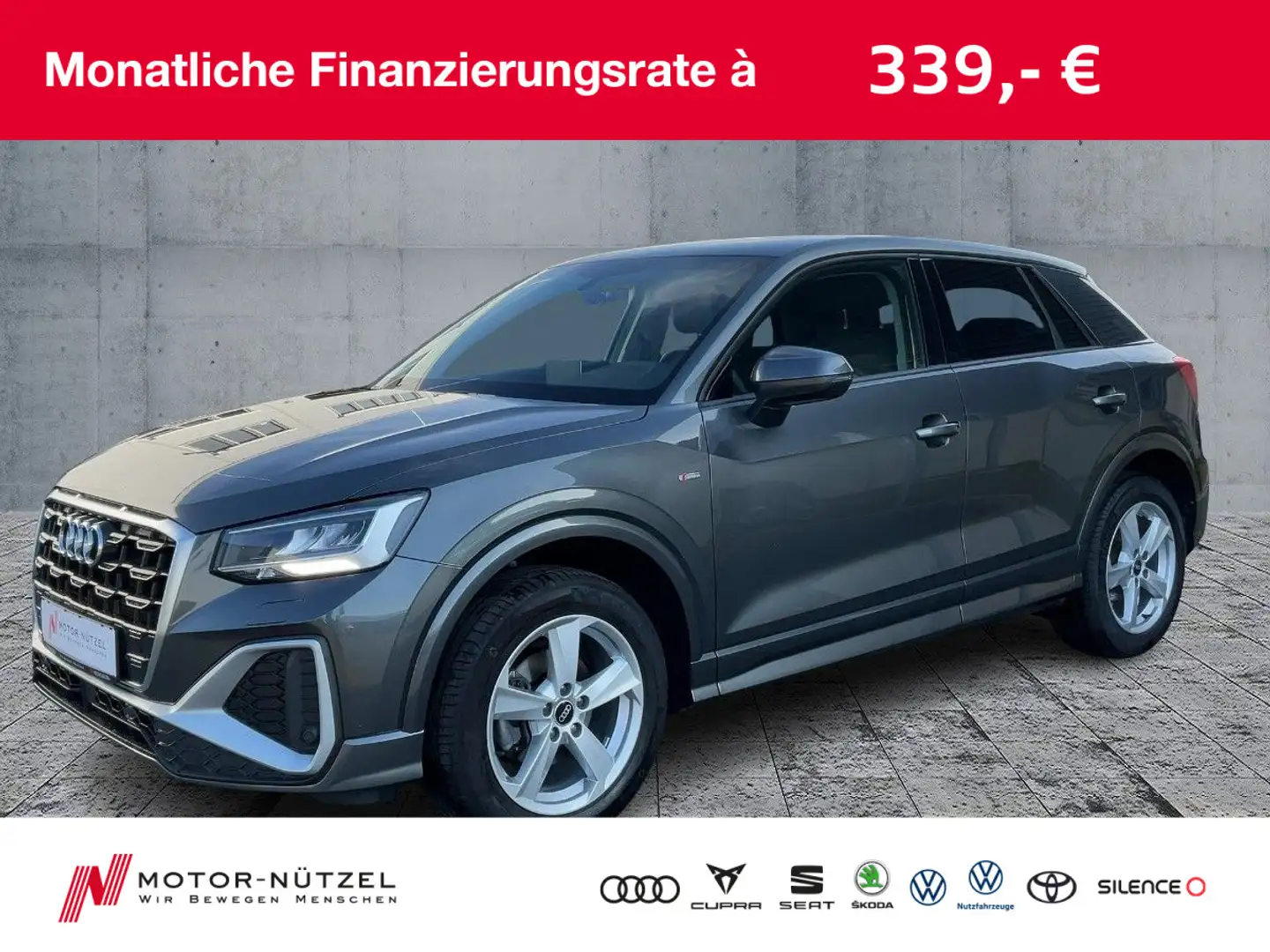 Audi Q2 35 TFSI S-LINE LED+NAV+SHZ+PDC+VC+MFL+LM 17" Grijs - 1