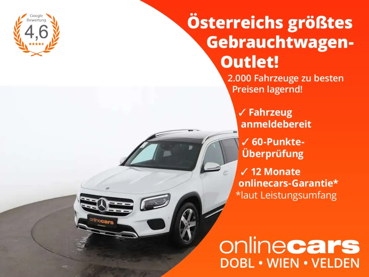 Mercedes-Benz GLB 180 d Progressive Aut LED SKY NAVI LEDER R-CAM Weiß - 1