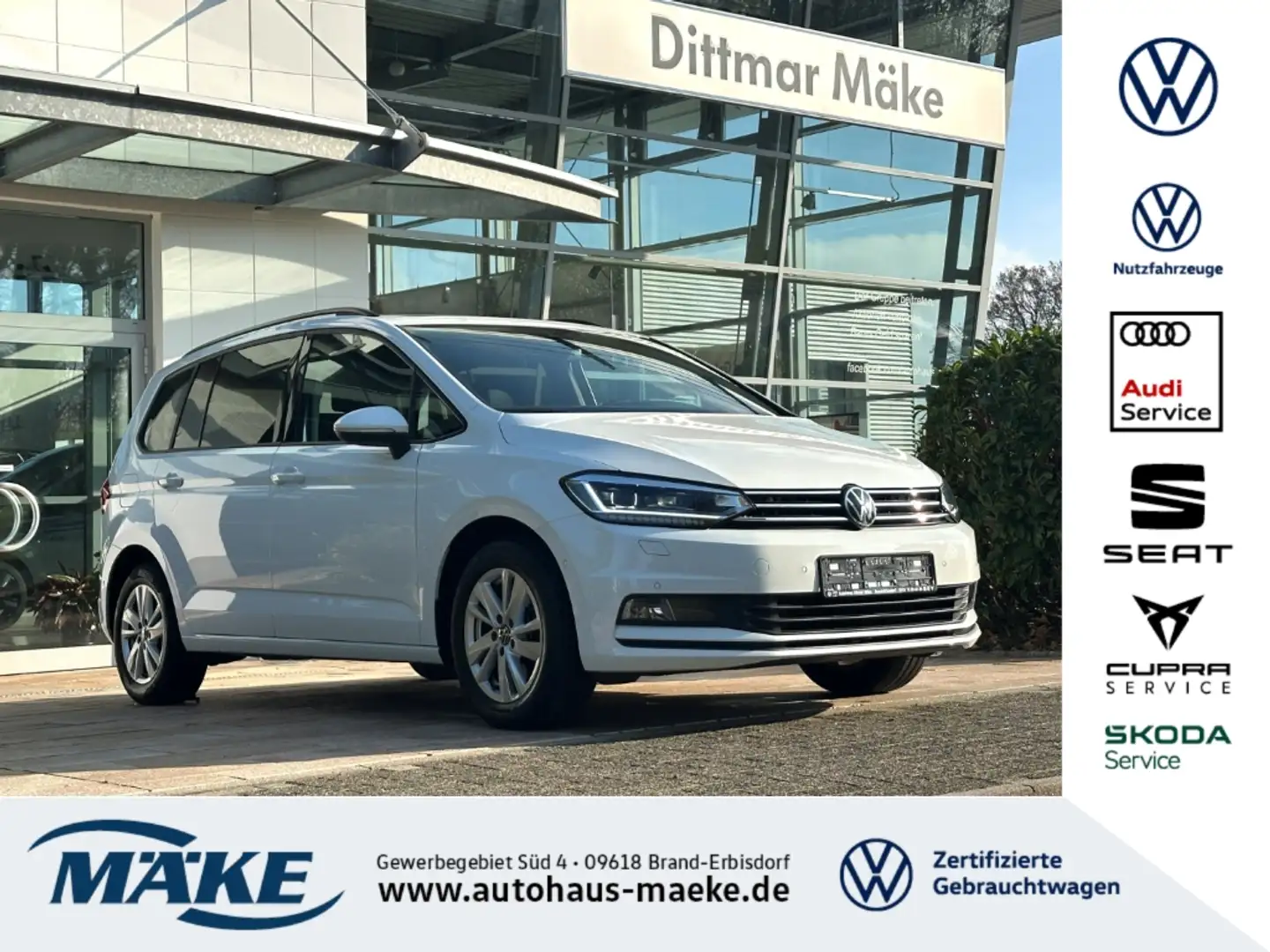 Volkswagen Touran Comfortline 2.0 TDI DSG AHK STDHZ LED ACC NAVI Blanco - 1