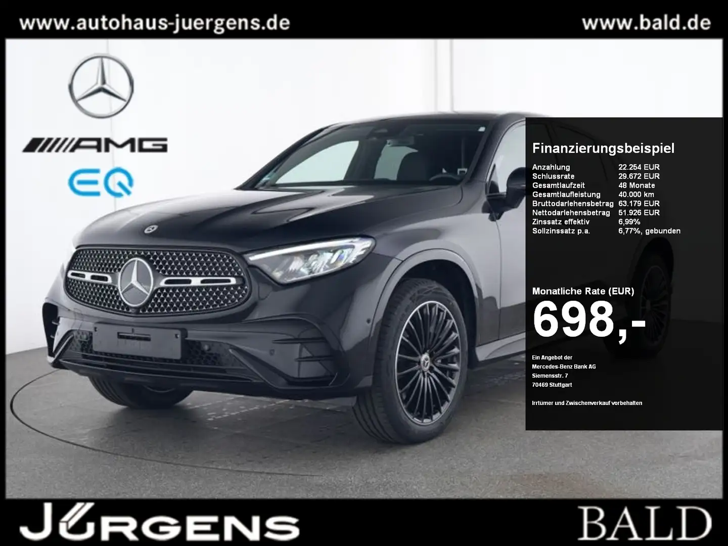 Mercedes-Benz GLC 300 e 4M Coupé AMG-Sport/Pano/Night/Distr/20 Schwarz - 1