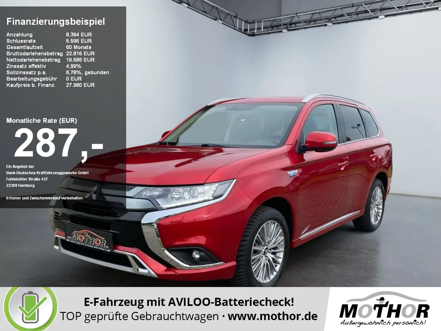 Mitsubishi Outlander Basis Spiri 2.4 PHEV TEMP KAM SHZ Rot - 1