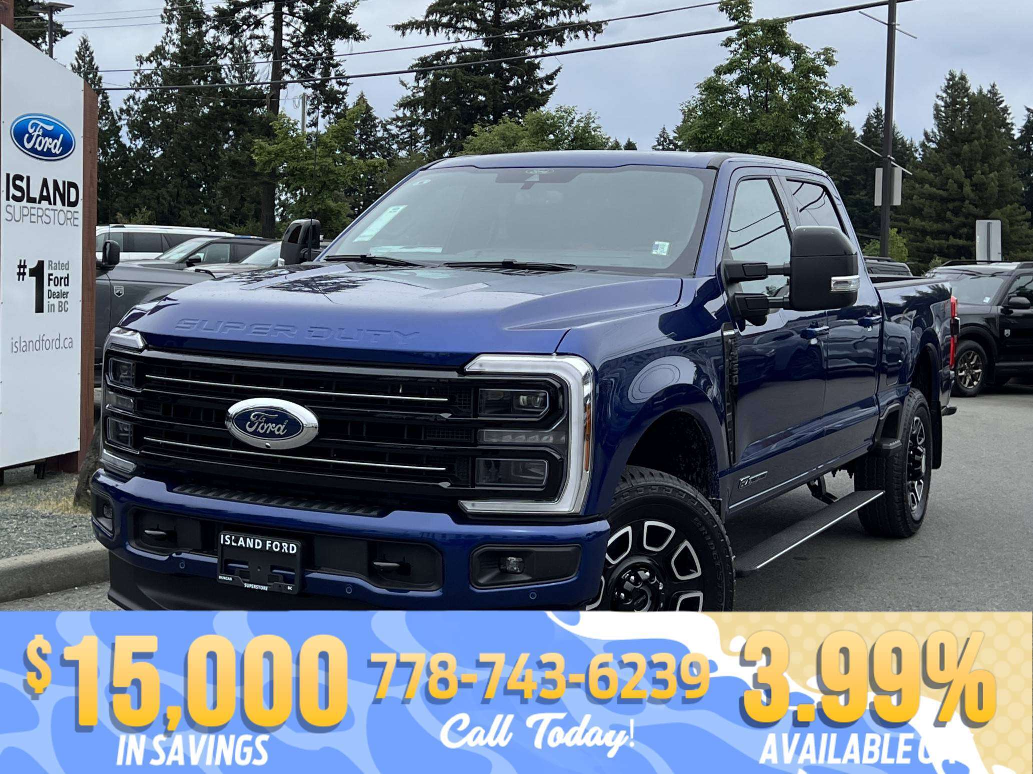 Blue 2026 Ford F-350 Super Duty Pickup Truck Four-Wheel Drive Automatic