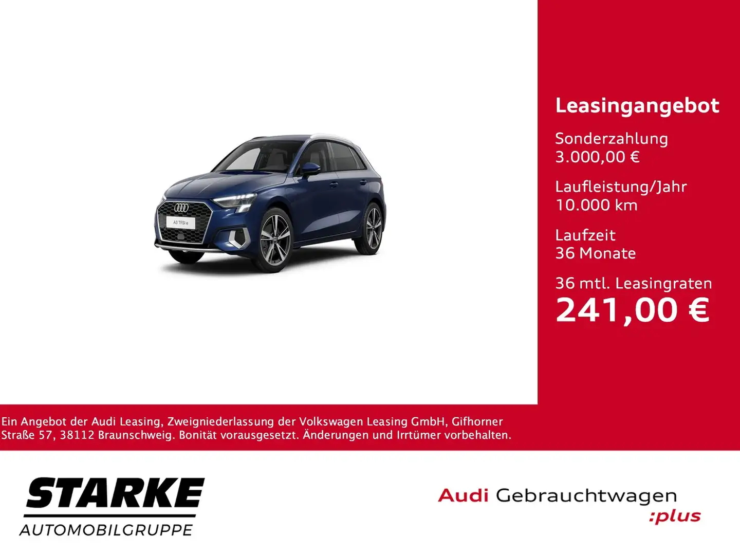 Audi A3 Sportback 40 TFSI e S tronic advanced NaviPlus ... Blau - 1