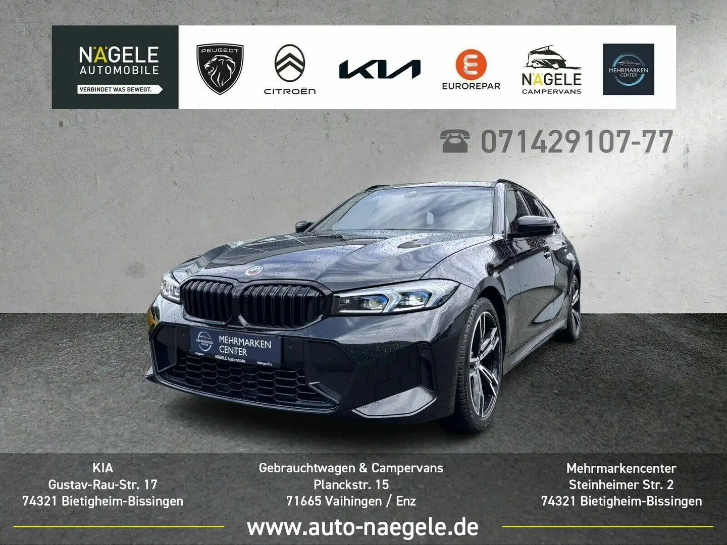 BMW 320 i Touring M Sport LCI|LED+SZH+PDC+Pano+AHK Noir - 1
