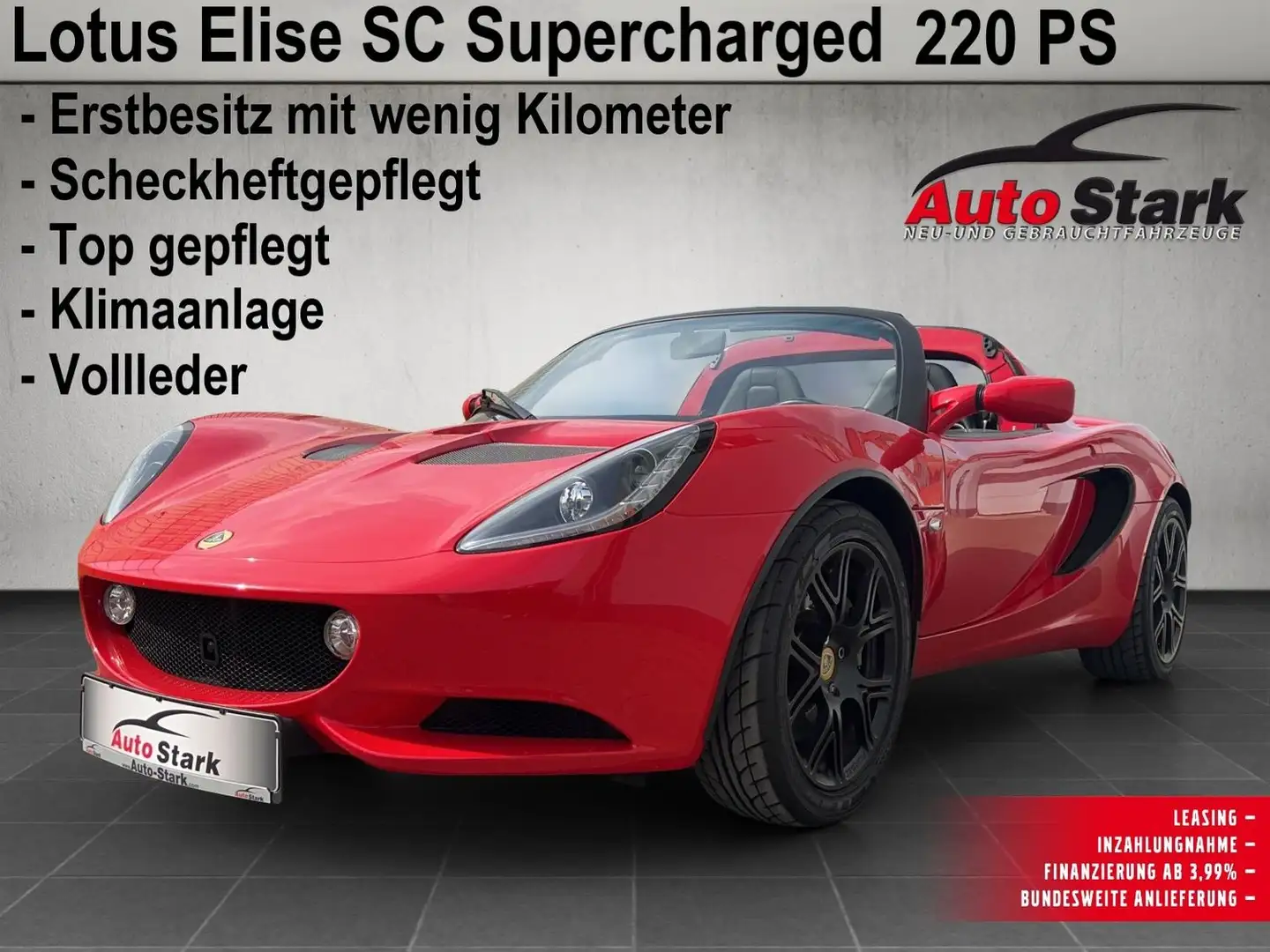 Lotus Elise SC°Supercharged°220 PS ab Werk°Erstbesitz°Klima° Piros - 1