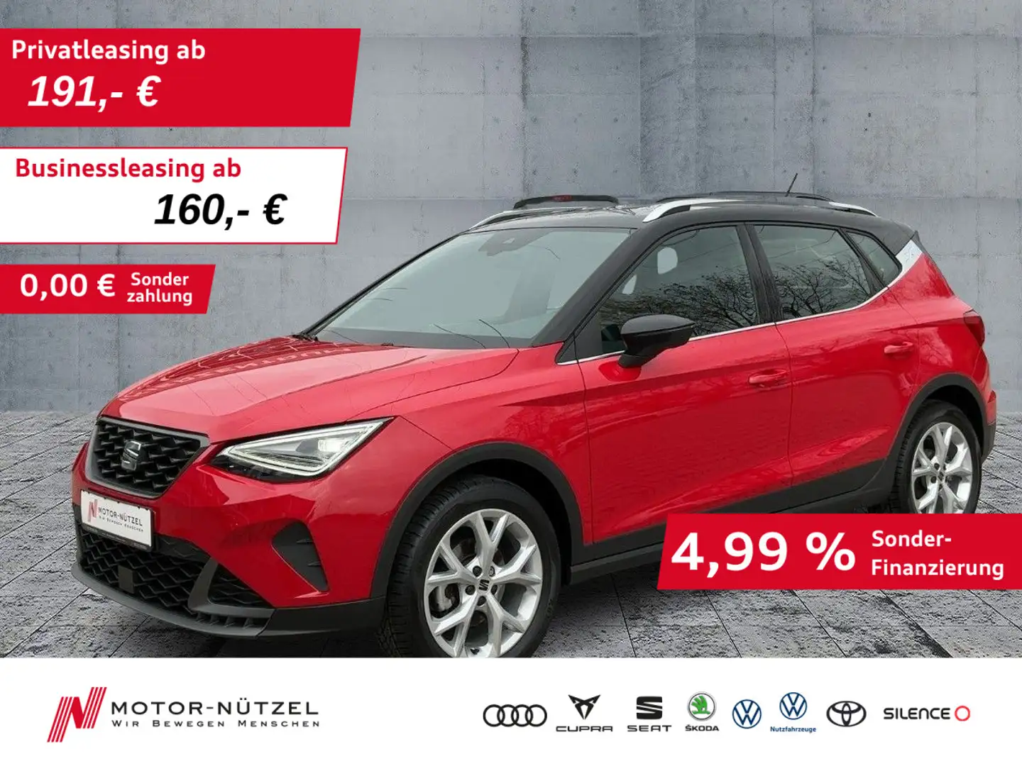 SEAT Arona 1.0 TSI FR-LINE LED+NAV+APP+DAB+GRA+PDC+VC Rot - 1
