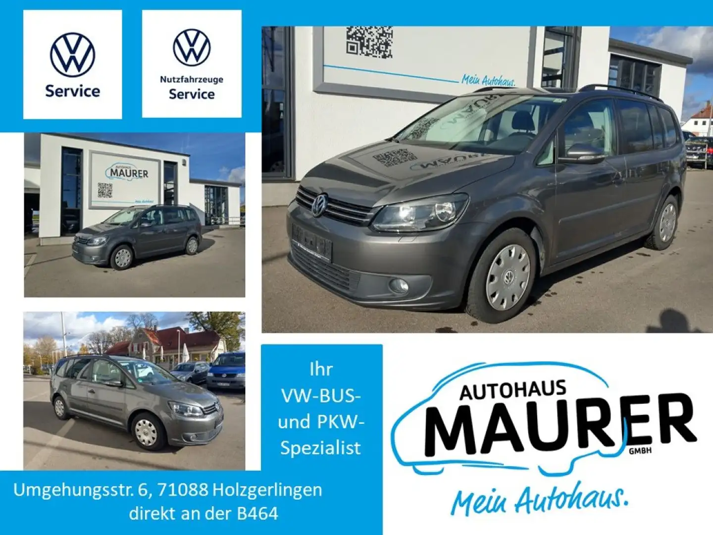 Volkswagen Touran 1,6 TDI Trendline Navi PDC Sitzheizung Grau - 1