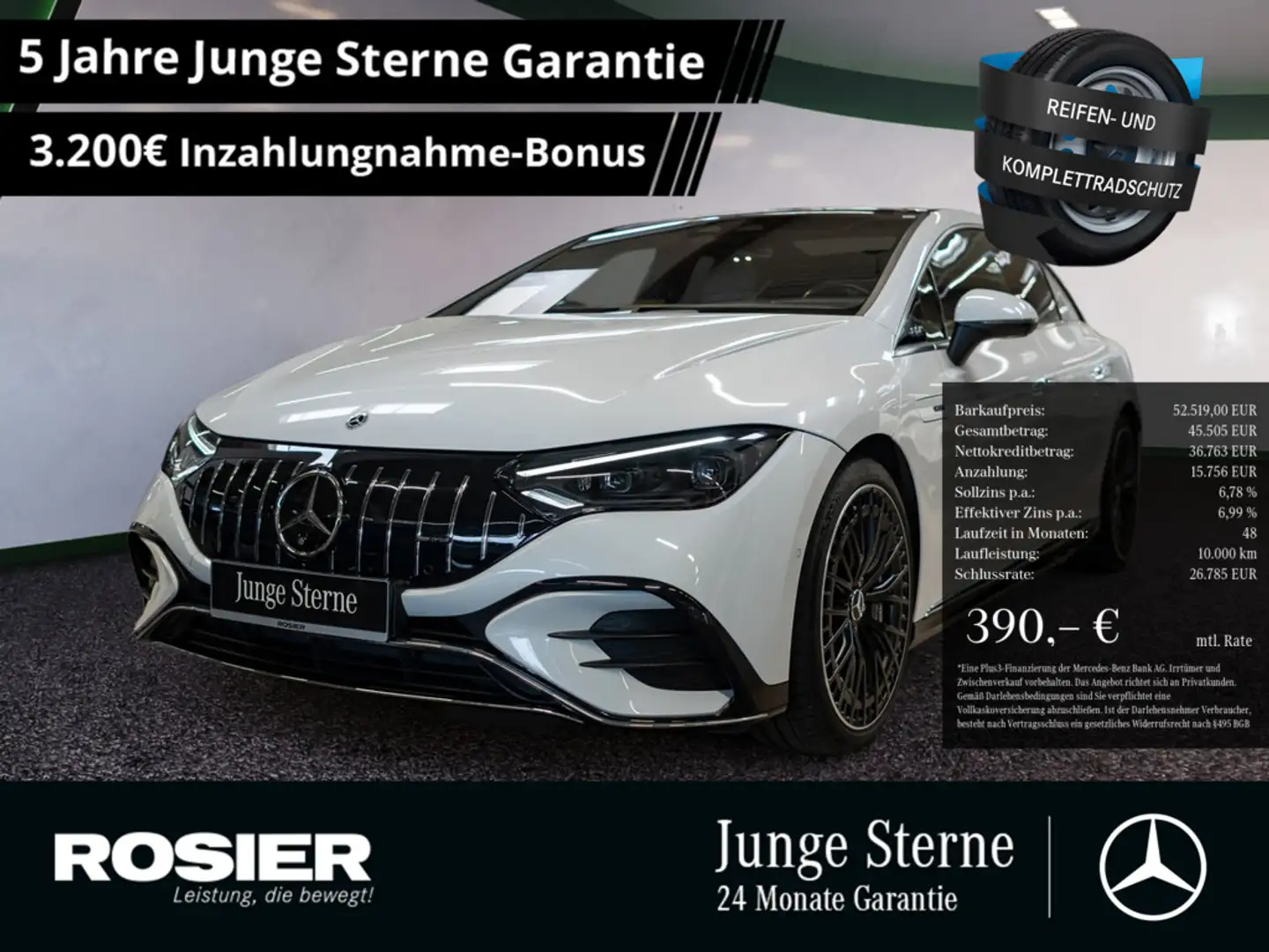 Mercedes-Benz EQE 43 AMG 4M Premium+ PANO HUD LED 360° NAVI Weiß - 1