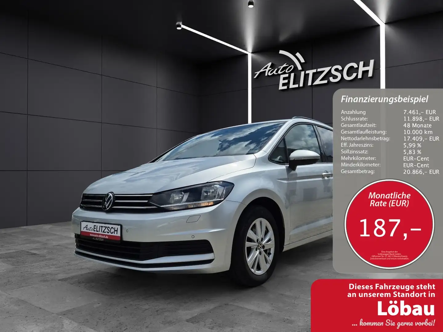 Volkswagen Touran TDI Comfortline DSG AHK Navi PDC SH LM Silber - 1