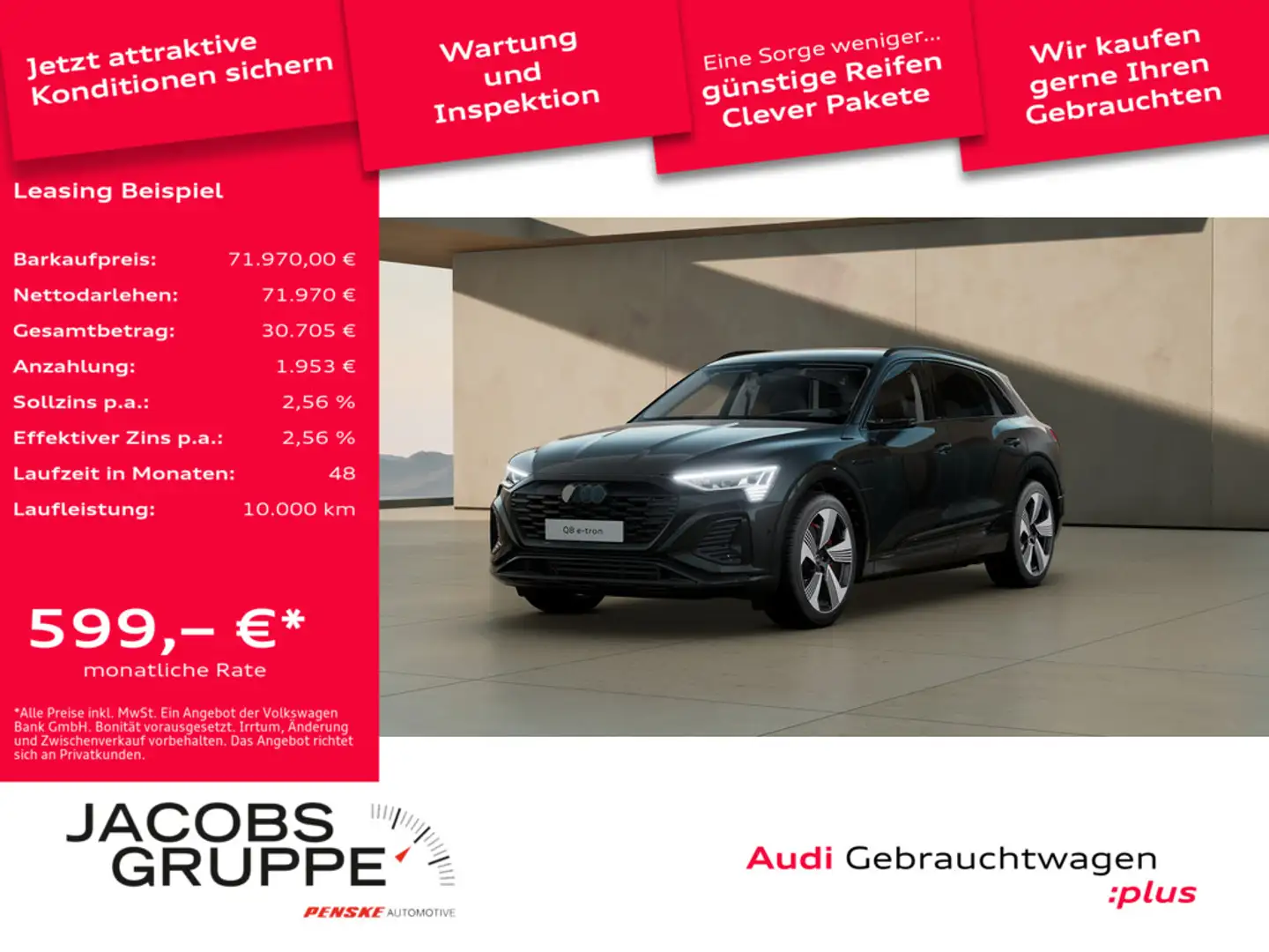 Audi Q8 55 S line/Black+/Digi Matrix/V-Spiegel/HuD/22 Noir - 1