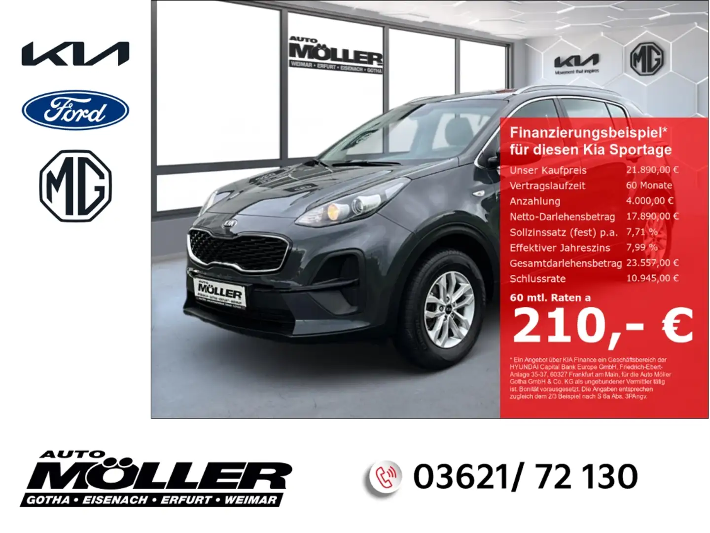 Kia Sportage 1.6 FINAL EDITION Navi Soundsystem LED DAB Klimaau Gris - 1