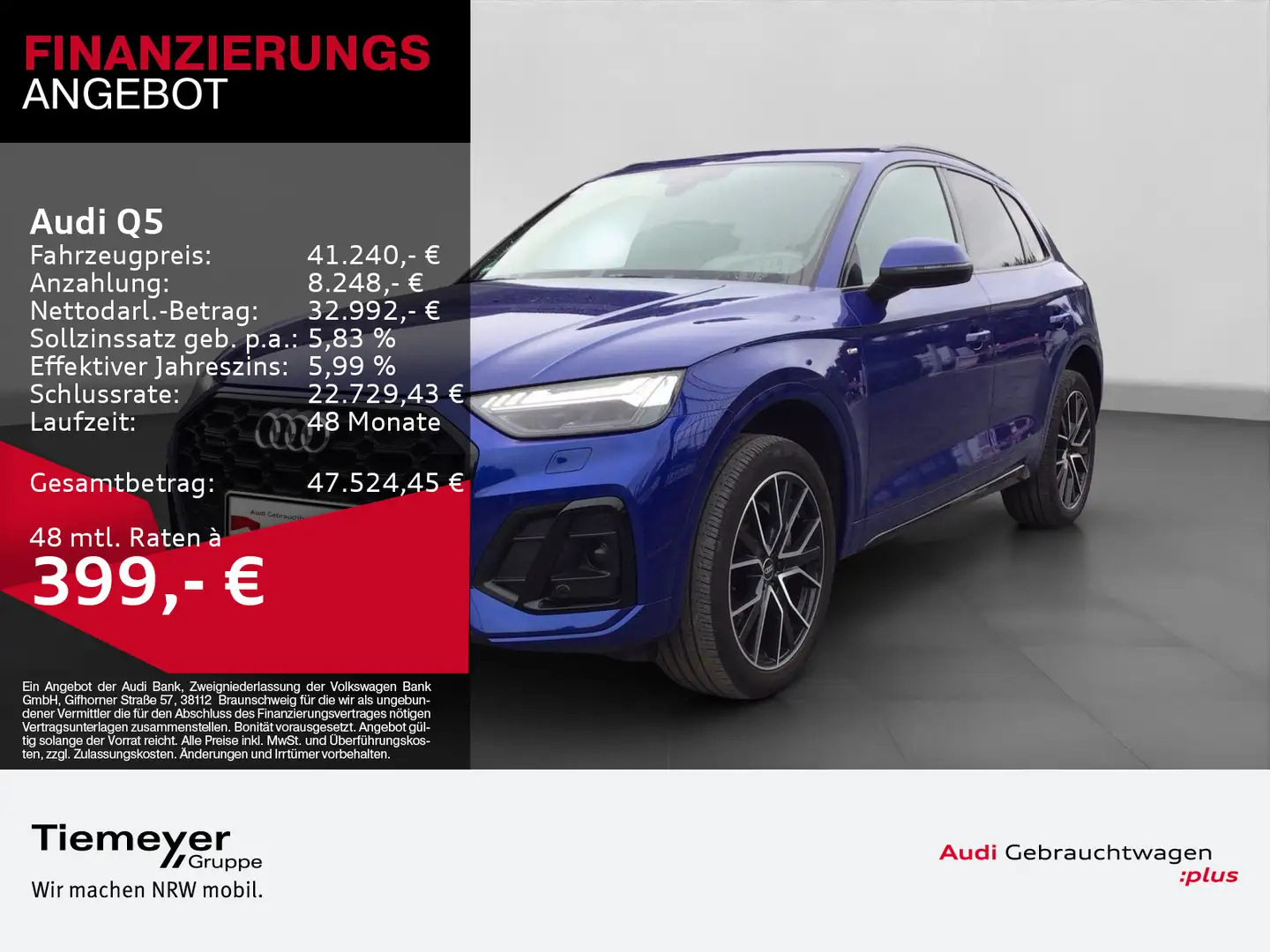 Audi Q5 40 TDI Q 2x S LINE MATRIX PANO KAMERA Blu/Azzurro - 1