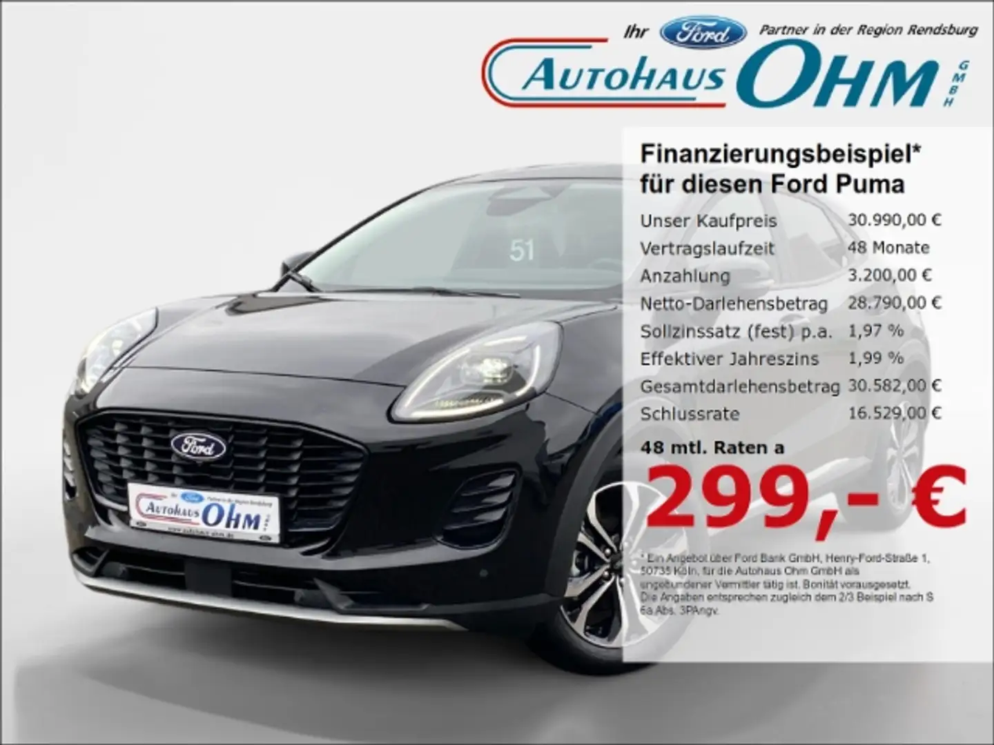Ford Puma Titanium 1.0 EcoBoost MHEV - RFK - ACC - SHZ - Schwarz - 1
