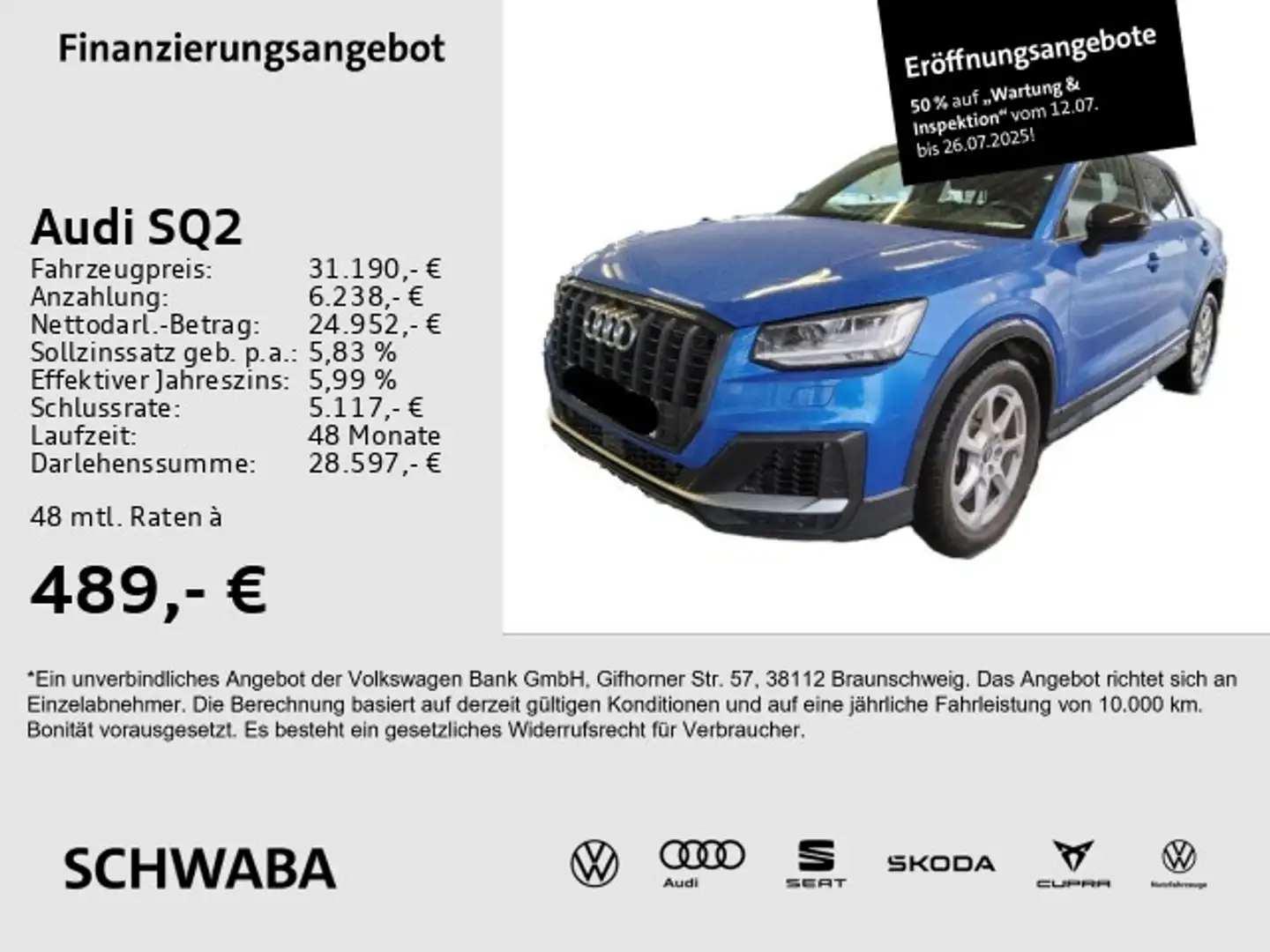 Audi SQ2 TFSI quattro S tronic *PANO*LED*NAVI*8-fach Bleu - 1