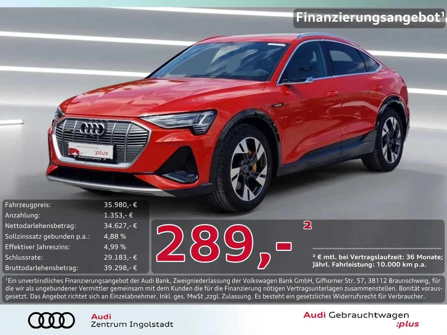 Audi e-tron Sportback 55 qu 2x S line MATRIX Pano AHK Rot - 1