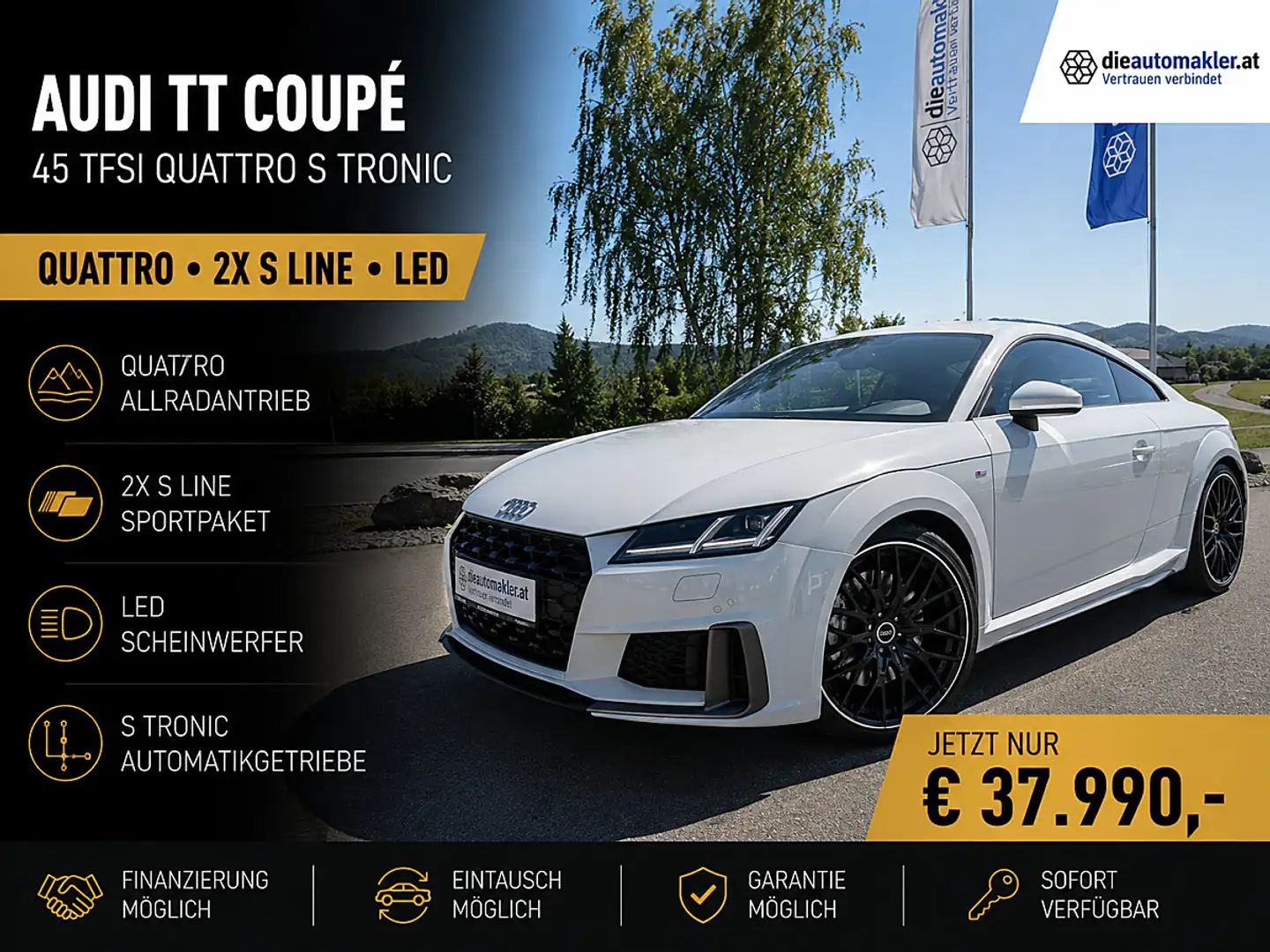 Audi TT Coupé quattro S tronic | 2x S line | LED Weiß - 1