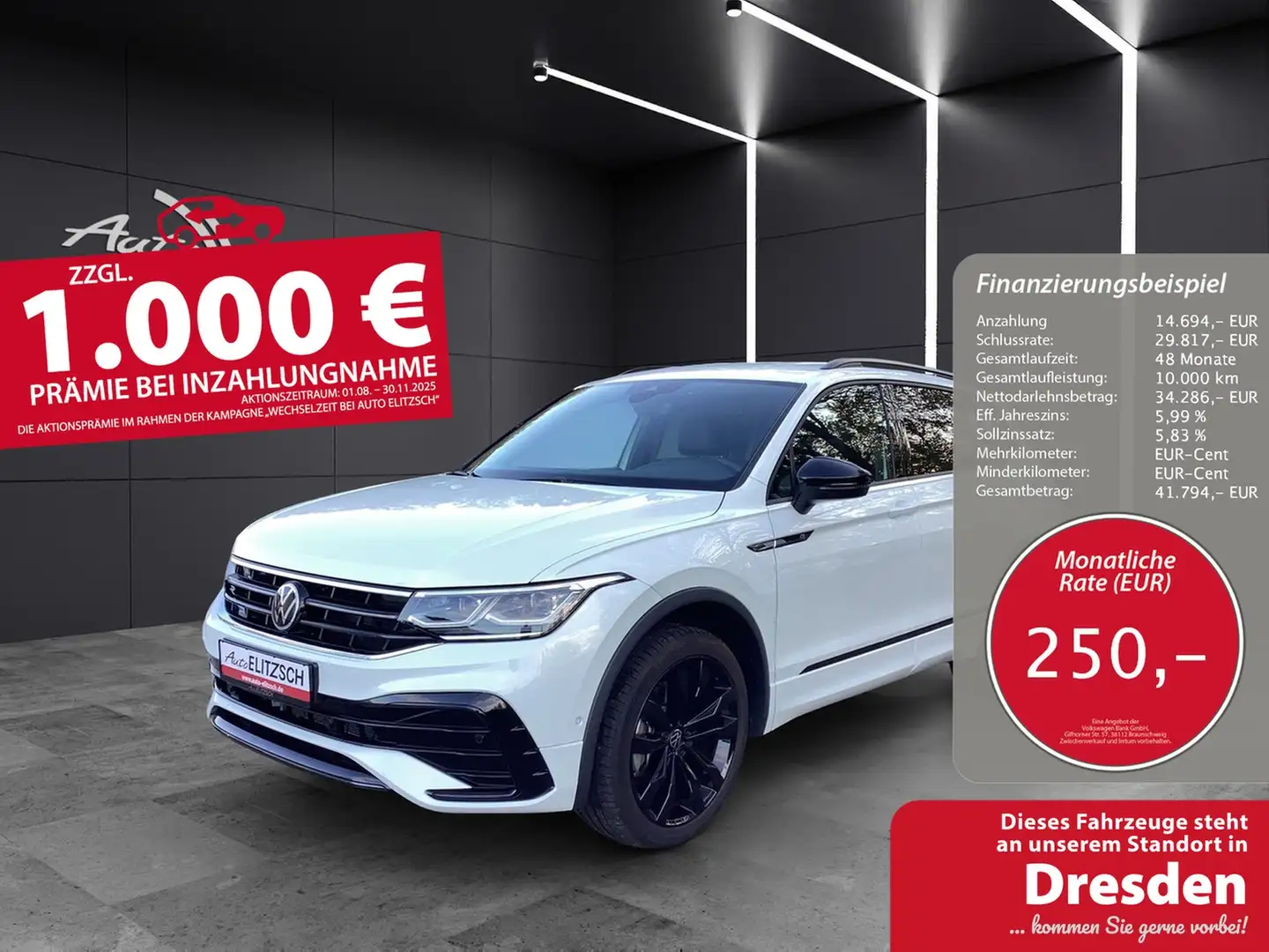 Volkswagen Tiguan Allspace R-Line 4Motion SH LM20" DAB+ IQ.light Weiß - 1