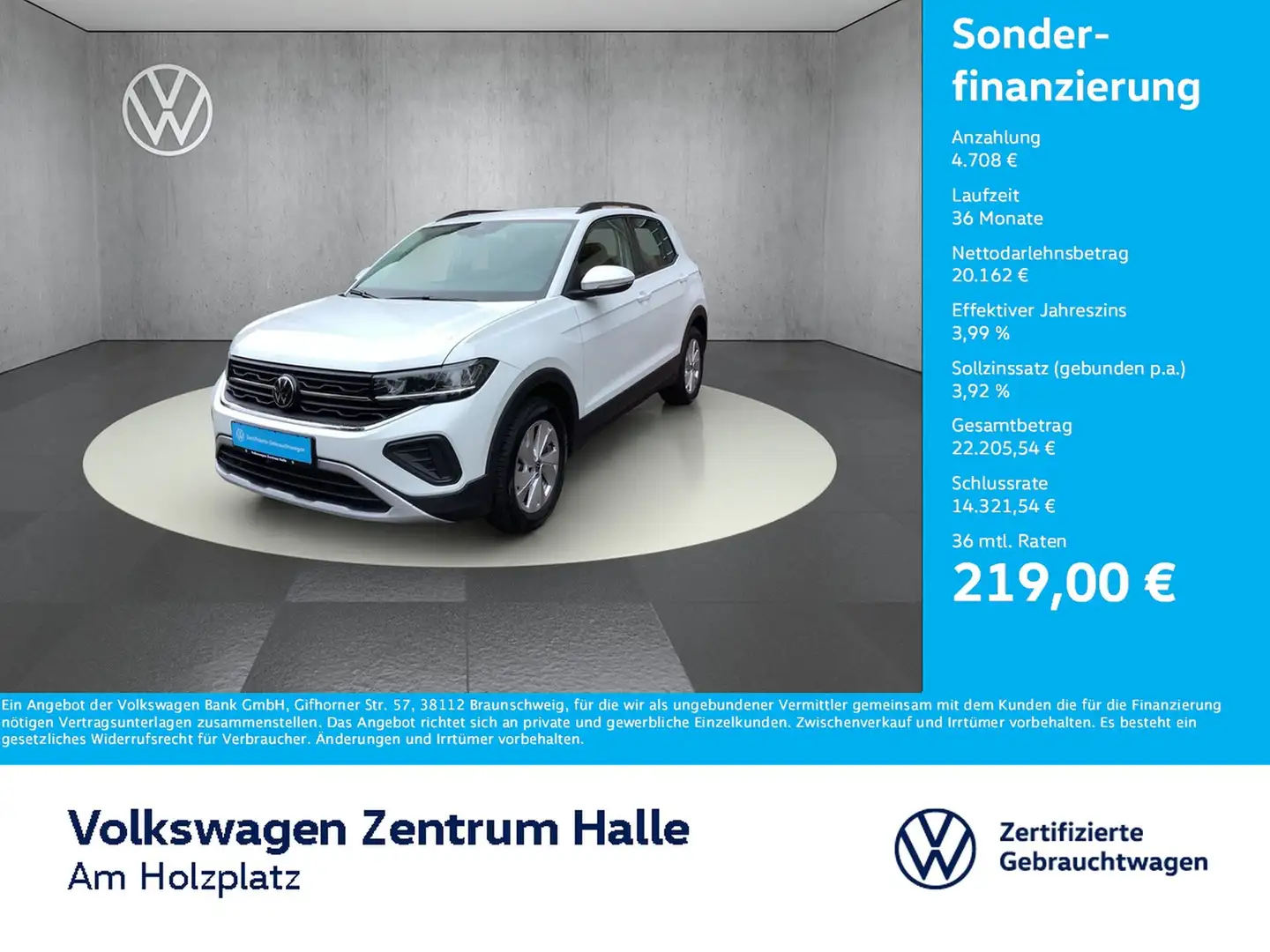 Volkswagen T-Cross 1.0 l TSI OPF Life DSG Weiß - 1