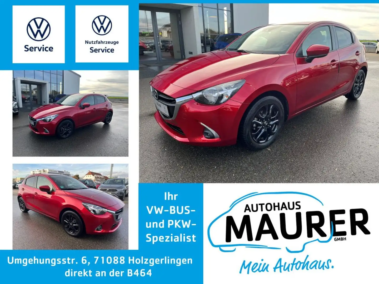 Mazda 2 SKYACTIV-G 90 Center-Line AHK Sitzheizung Kamera Rouge - 1