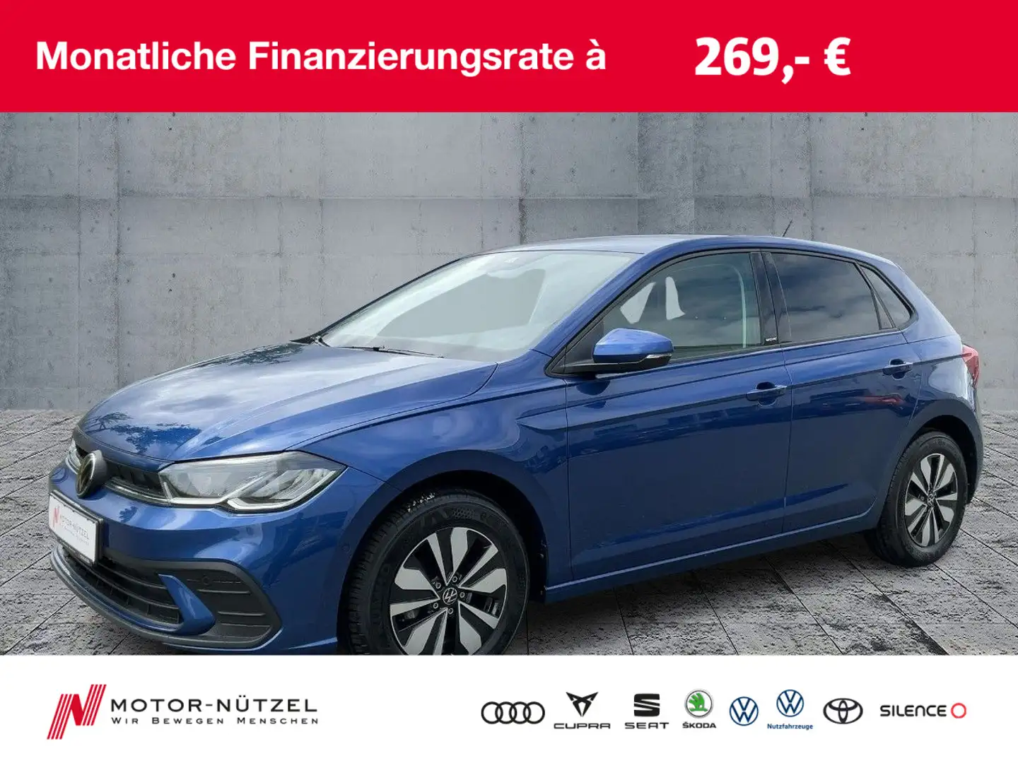 Volkswagen Polo 1.0 TSI DSG MOVE LED+APP+SHZ+RFK+DAB+VC+15" Blau - 1